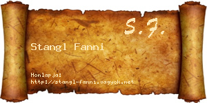 Stangl Fanni névjegykártya